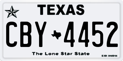 TX license plate CBY4452