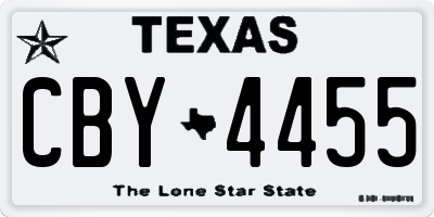 TX license plate CBY4455