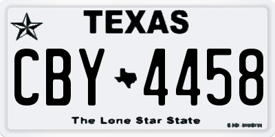 TX license plate CBY4458
