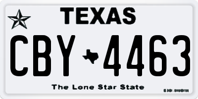 TX license plate CBY4463