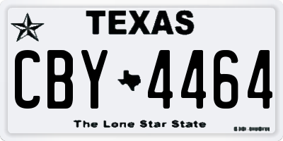 TX license plate CBY4464