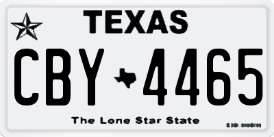 TX license plate CBY4465