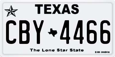TX license plate CBY4466
