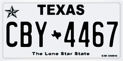 TX license plate CBY4467