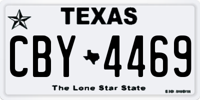 TX license plate CBY4469