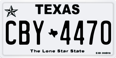 TX license plate CBY4470