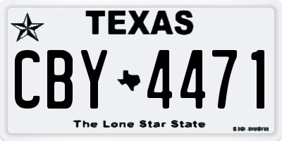 TX license plate CBY4471