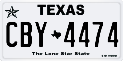 TX license plate CBY4474