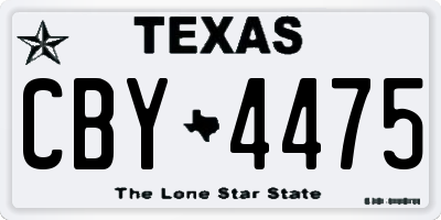 TX license plate CBY4475