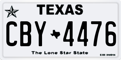 TX license plate CBY4476