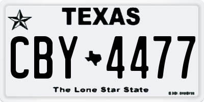 TX license plate CBY4477