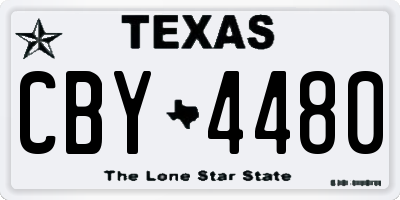 TX license plate CBY4480