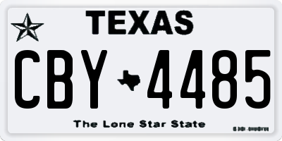 TX license plate CBY4485