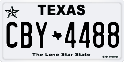TX license plate CBY4488