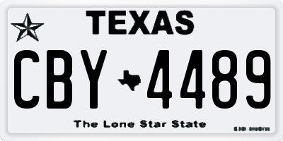 TX license plate CBY4489