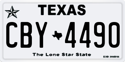 TX license plate CBY4490