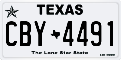 TX license plate CBY4491