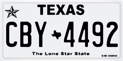 TX license plate CBY4492
