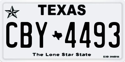 TX license plate CBY4493