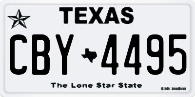 TX license plate CBY4495