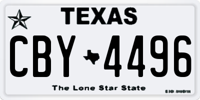 TX license plate CBY4496
