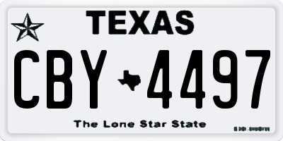 TX license plate CBY4497