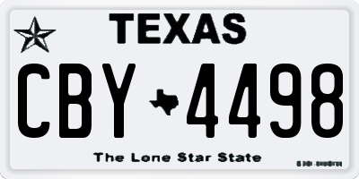 TX license plate CBY4498