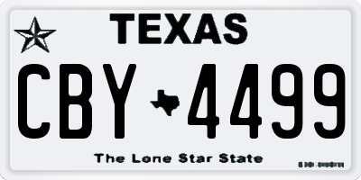 TX license plate CBY4499