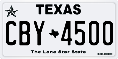 TX license plate CBY4500