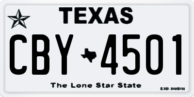 TX license plate CBY4501