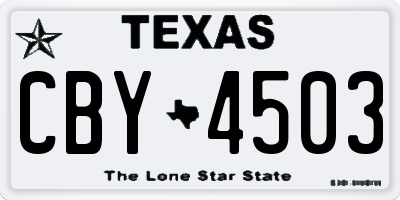 TX license plate CBY4503