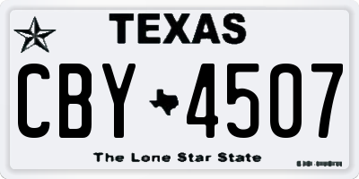 TX license plate CBY4507