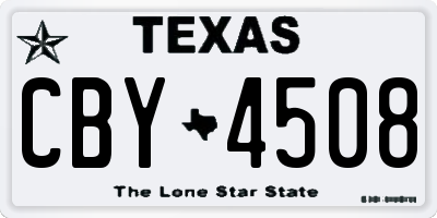 TX license plate CBY4508