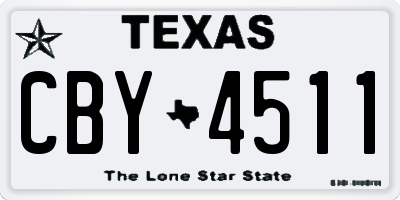 TX license plate CBY4511