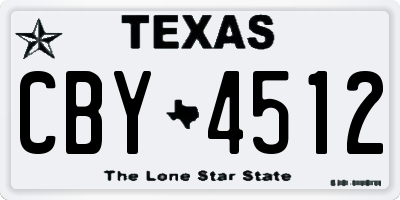 TX license plate CBY4512