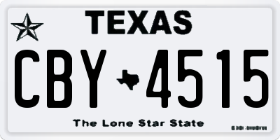 TX license plate CBY4515