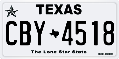 TX license plate CBY4518
