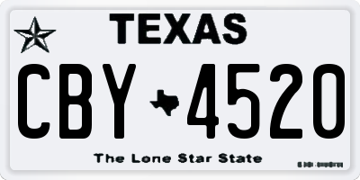 TX license plate CBY4520