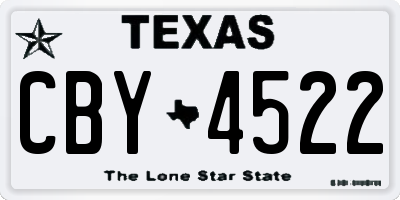 TX license plate CBY4522