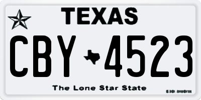 TX license plate CBY4523