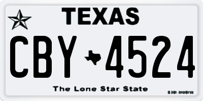 TX license plate CBY4524