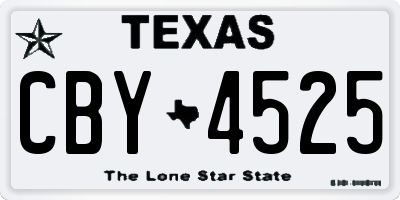 TX license plate CBY4525