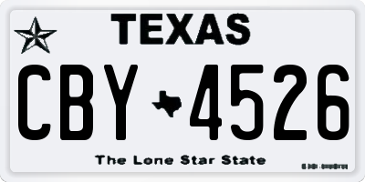 TX license plate CBY4526