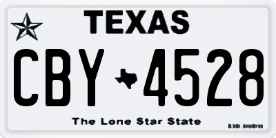 TX license plate CBY4528