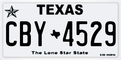 TX license plate CBY4529