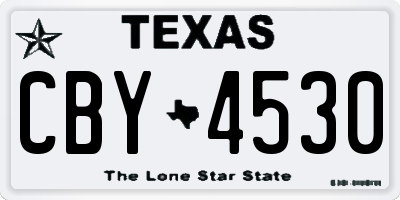 TX license plate CBY4530
