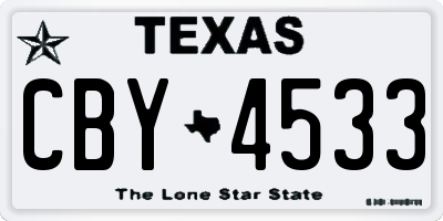 TX license plate CBY4533