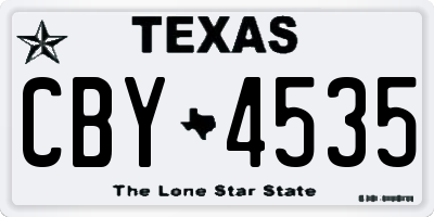 TX license plate CBY4535