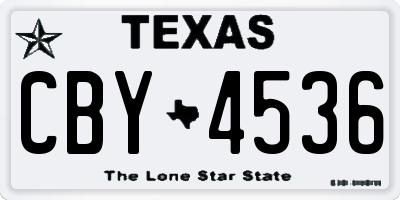 TX license plate CBY4536