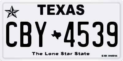 TX license plate CBY4539